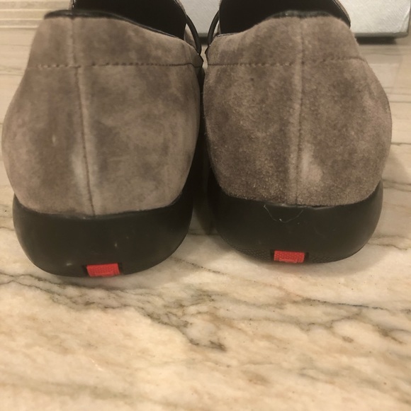 PRADA gray suede toggle loafers, never worn - Picture 5 of 9